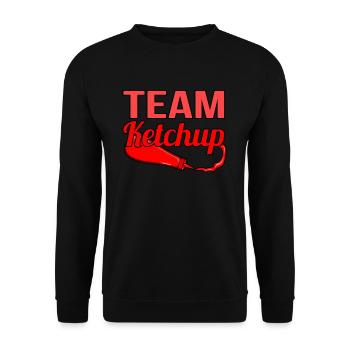 Team ketchup geschenk - Unisex Pullover - Schwarz - Vorne - Alina (178cm) & Michal (187cm)
