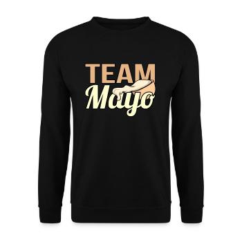 Cadeau mayonnaise d’équipe - Sweat-shirt Unisexe - noir - Devant - Alina (178cm) & Michal (187cm)