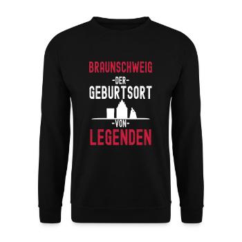 Braunschweig - Unisex Pullover - Schwarz - Vorne - Alina (178cm) & Michal (187cm)