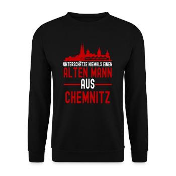 Chemnitz - Unisex Pullover - Schwarz - Vorne - Alina (178cm) & Michal (187cm)