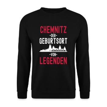 Chemnitz - Unisex Pullover - Schwarz - Vorne - Alina (178cm) & Michal (187cm)