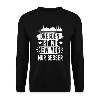 Dresden - Unisex Pullover - Schwarz - Vorne - Alina (178cm) & Michal (187cm)