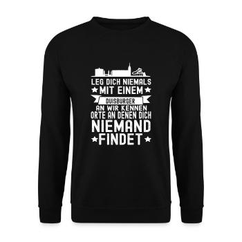 Duisburg - Unisex Pullover - Schwarz - Vorne - Alina (178cm) & Michal (187cm)
