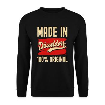 Düsseldorf Nordrhein Westfalen Rhein Skyline - Unisex Pullover - Schwarz - Vorne - Alina (178cm) & Michal (187cm)