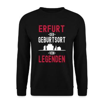 Erfurt Thüringen Skyline - Unisex Pullover - Schwarz - Vorne - Alina (178cm) & Michal (187cm)