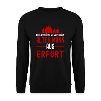 Erfurt Thüringen Skyline - Unisex Pullover - Schwarz - Vorne - Alina (178cm) & Michal (187cm)