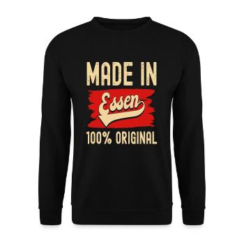 Essen Nordrhein Westfalen Stadt Skyline - Unisex Pullover - Schwarz - Vorne - Alina (178cm) & Michal (187cm)
