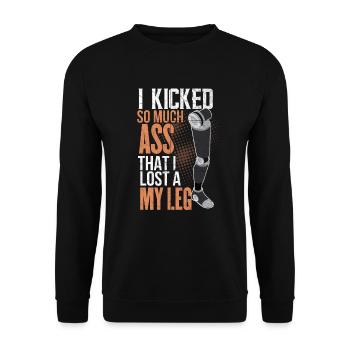 Bein Amputiert Arm Kämpfer Geschenk - Unisex Pullover - Schwarz - Vorne - Alina (178cm) & Michal (187cm)