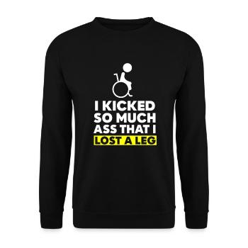 Bein Amputiert Arm Kämpfer Geschenk - Unisex Pullover - Schwarz - Vorne - Alina (178cm) & Michal (187cm)