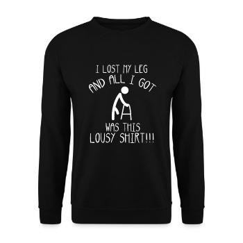 Bein Amputiert Arm Kämpfer Geschenk - Unisex Pullover - Schwarz - Vorne - Alina (178cm) & Michal (187cm)