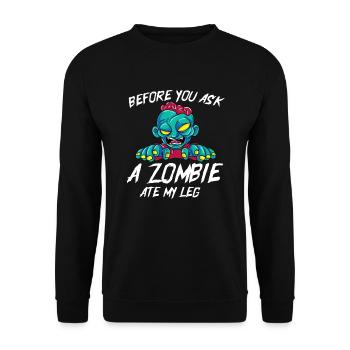 Bein Amputiert Arm Kämpfer Geschenk - Unisex Pullover - Schwarz - Vorne - Alina (178cm) & Michal (187cm)