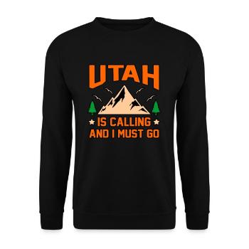 Utah Travels Gift - Unisex Sweatshirt - black - Front - Alina (178cm) & Michal (187cm)