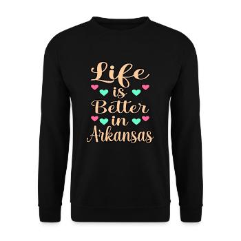 Life In Arkansas gift - Unisex Sweatshirt - black - Front - Alina (178cm) & Michal (187cm)