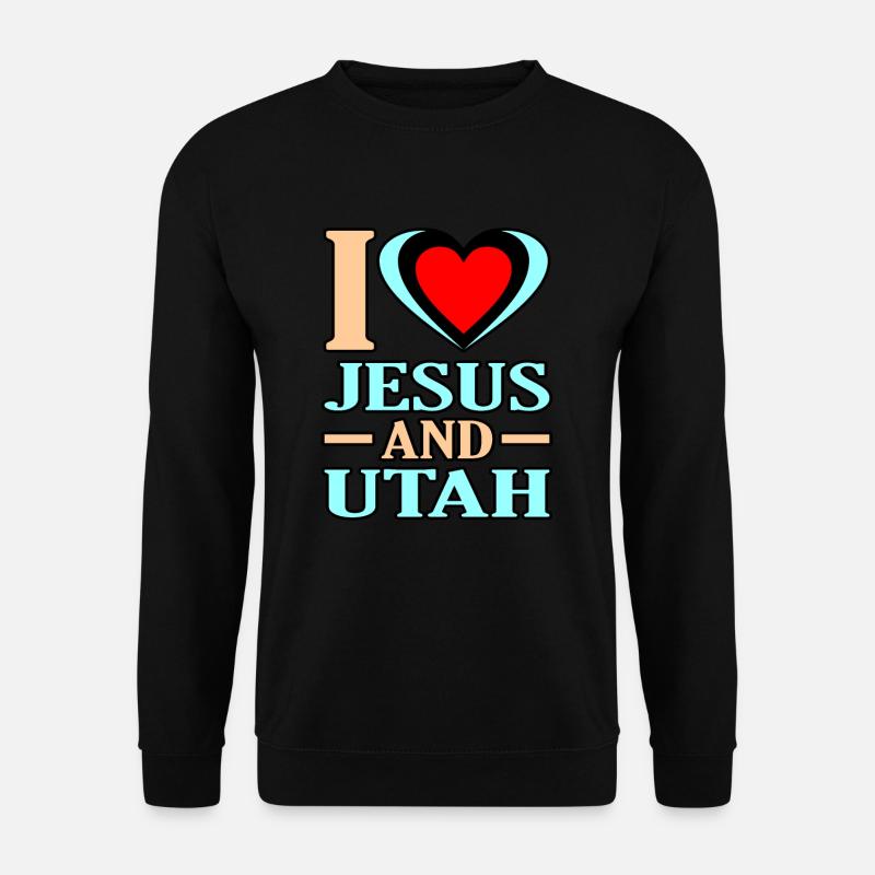 Liebe Jesus Und Utah Geschenk - Unisex Pullover - Schwarz