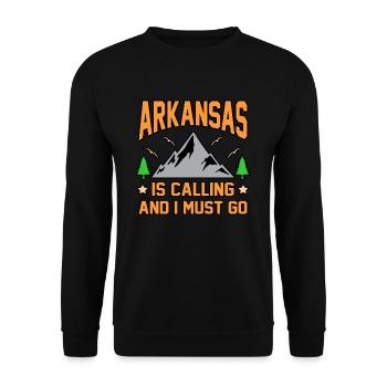 Visit Arkansas Gift - Unisex Sweatshirt - black - Front - Alina (178cm) & Michal (187cm)