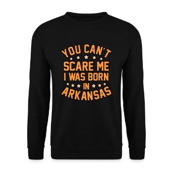 Born in Arkansas gift - Unisex Sweatshirt - black - Front - Alina (178cm) & Michal (187cm)