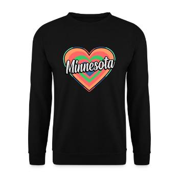 Cadeau de cœur coloré du Minnesota - Sweat-shirt Unisexe - noir - Devant - Alina (178cm) & Michal (187cm)