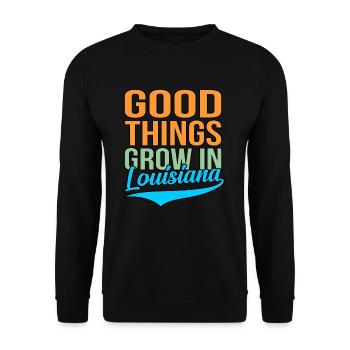 Grew In Louisiana gift - Unisex Sweatshirt - black - Front - Alina (178cm) & Michal (187cm)