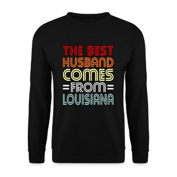 Louisiana husband gift - Unisex Sweatshirt - black - Front - Alina (178cm) & Michal (187cm)