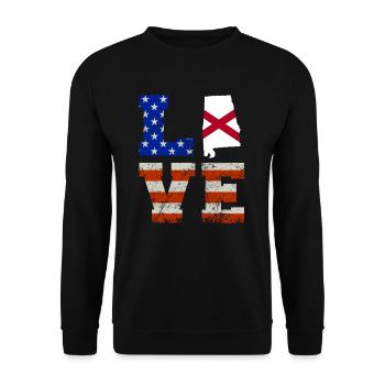 Love-alabama Usa drapeau cadeau - Sweat-shirt Unisexe - noir - Devant - Alina (178cm) & Michal (187cm)