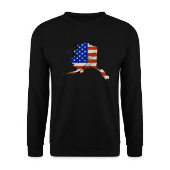 Cadeau du drapeau américain de l’État de l’Alaska - Sweat-shirt Unisexe - noir - Devant - Alina (178cm) & Michal (187cm)