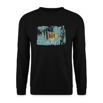 Delaware Home Pride Geschenk - Unisex Pullover - Schwarz - Vorne - Alina (178cm) & Michal (187cm)