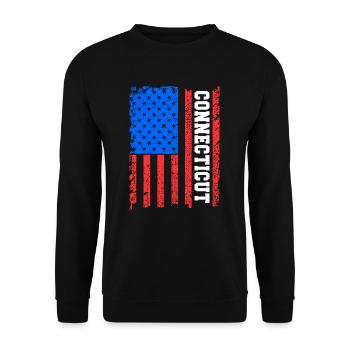Connecticut Usa flaggen geschenk - Unisex Pullover - Schwarz - Vorne - Alina (178cm) & Michal (187cm)