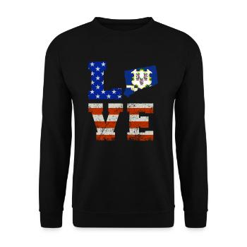 Liebes connecticut geschenk - Unisex Pullover - Schwarz - Vorne - Alina (178cm) & Michal (187cm)