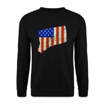 Connecticut-staat Usa flaggen geschenk - Unisex Pullover - Schwarz - Vorne - Alina (178cm) & Michal (187cm)