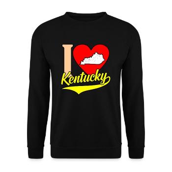 I Herz kentucky geschenk - Unisex Pullover - Schwarz - Vorne - Alina (178cm) & Michal (187cm)