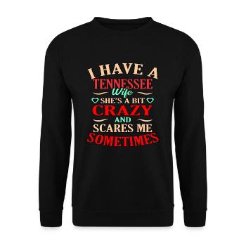 Crazy Tennessee Wife Gift - Unisex Sweatshirt - black - Front - Alina (178cm) & Michal (187cm)