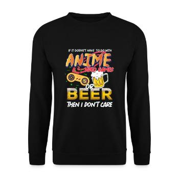 Anime Jeux Vidéo Bière Cadeau - Sweat-shirt Unisexe - noir - Devant - Alina (178cm) & Michal (187cm)