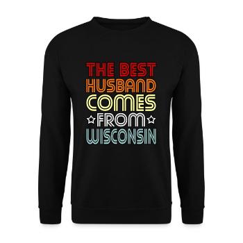 Bestes Ehemann wisconsin geschenk - Unisex Pullover - Schwarz - Vorne - Alina (178cm) & Michal (187cm)