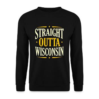 Straight Outta Wisconsin geschenk - Unisex Pullover - Schwarz - Vorne - Alina (178cm) & Michal (187cm)