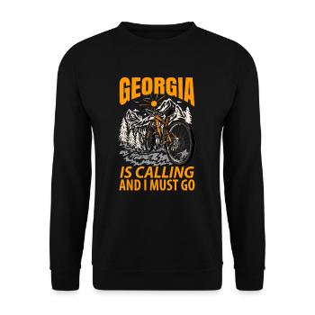 Visite à Georgia Gift - Sweat-shirt Unisexe - noir - Devant - Alina (178cm) & Michal (187cm)
