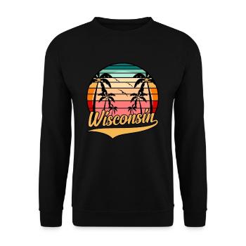 Wisconsin reisen geschenk - Unisex Pullover - Schwarz - Vorne - Alina (178cm) & Michal (187cm)