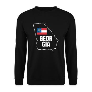 Georgia Home Geschenk - Unisex Pullover - Schwarz - Vorne - Alina (178cm) & Michal (187cm)