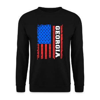 Usa flag georgia gift - Unisex Sweatshirt - black - Front - Alina (178cm) & Michal (187cm)
