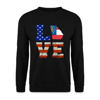 Cher cadeau de drapeaux georgia Usa - Sweat-shirt Unisexe - noir - Devant - Alina (178cm) & Michal (187cm)