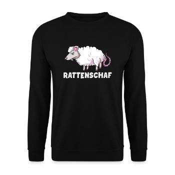 Lustiges Ratten Schaf Geschenk - Unisex Pullover - Schwarz - Vorne - Alina (178cm) & Michal (187cm)