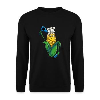Lustiges Bauer Friseur Mais Geschenkidee - Unisex Pullover - Schwarz - Vorne - Alina (178cm) & Michal (187cm)