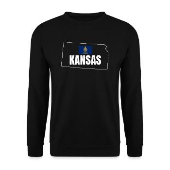 Kansas abenteurer geschenk - Unisex Pullover - Schwarz - Vorne - Alina (178cm) & Michal (187cm)
