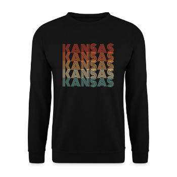 Kansas bewohner geschenk - Unisex Pullover - Schwarz - Vorne - Alina (178cm) & Michal (187cm)