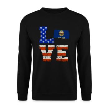 Liebe Kansas geschenk - Unisex Pullover - Schwarz - Vorne - Alina (178cm) & Michal (187cm)
