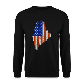 Maine fier cadeau du drapeau des États-Unis - Sweat-shirt Unisexe - noir - Devant - Alina (178cm) & Michal (187cm)