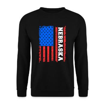 Nebraska Usa flag gift - Unisex Sweatshirt - black - Front - Alina (178cm) & Michal (187cm)