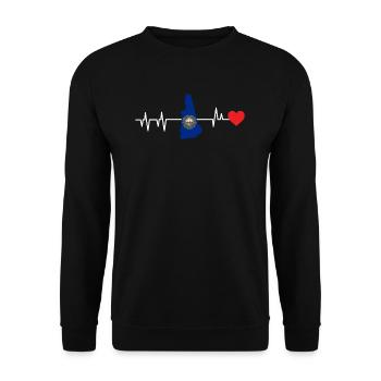New Hampshire herzschlag geschenk - Unisex Pullover - Schwarz - Vorne - Alina (178cm) & Michal (187cm)
