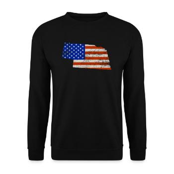 Nebraska Home Usa Flag Gift - Unisex Sweatshirt - black - Front - Alina (178cm) & Michal (187cm)