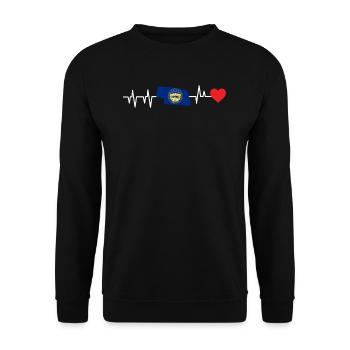 Nebraska heartbeat gift - Unisex Sweatshirt - black - Front - Alina (178cm) & Michal (187cm)