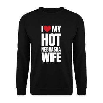 Nebraska wife gift - Unisex Sweatshirt - black - Front - Alina (178cm) & Michal (187cm)